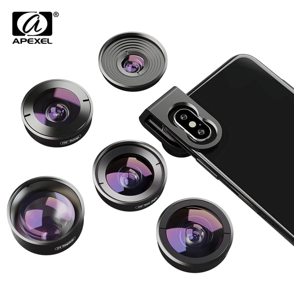 [Preorder] Apexel 5in1 Professional HD Phone Camera Lens Combo Lens Best Lenses Combo engpre22 engpre51 Fisheye Macro Wide Angle Zoom - APEXEL INDIA - Mobile Lens - Mobile Camera Lens - Cellphone Accessories - Phone Lens - Smartphone Lens