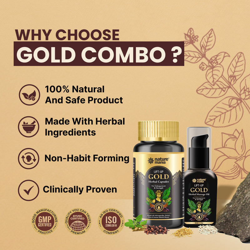 Lift-Up Gold Combo ( Oil+ Capsule) for Men