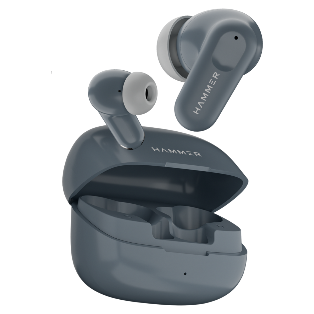 HAMMER Airflow Go Earbuds with 80H Playtime, 13mm Titanium Driver, 40ms Gaming Mode (Grey)-1