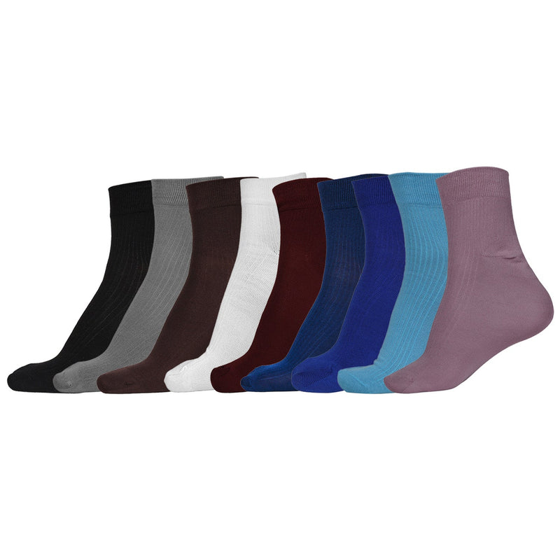 Naturefab Men's Bamboo Ankle Length socks Combo-5 (Pack of 9)-1