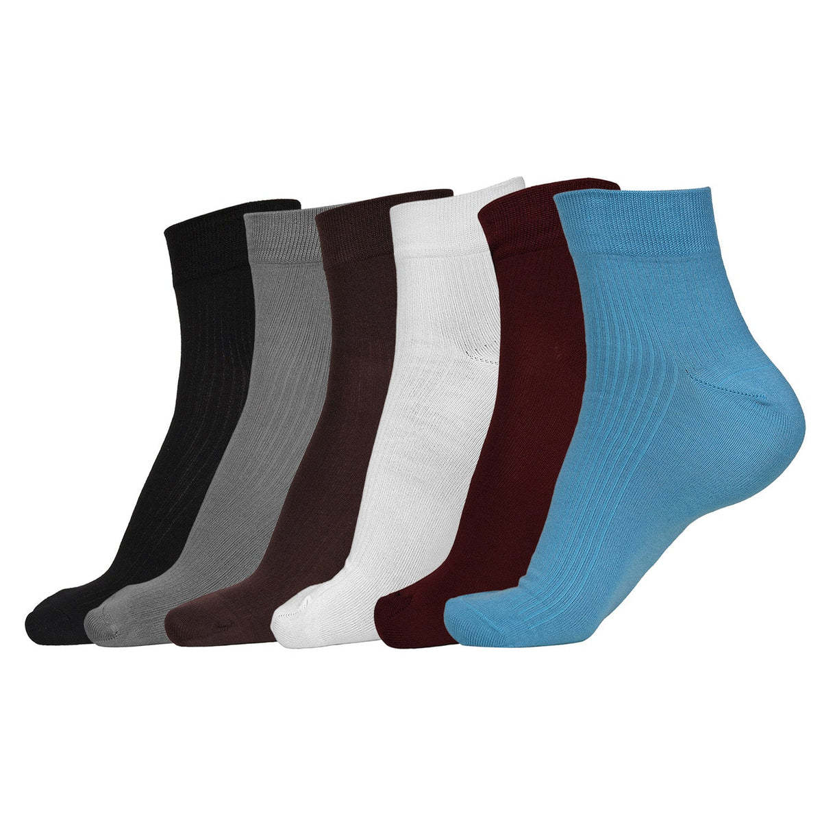 Naturefab Men's Bamboo Ankle Length socks Combo-2 (Pack of 6)-1
