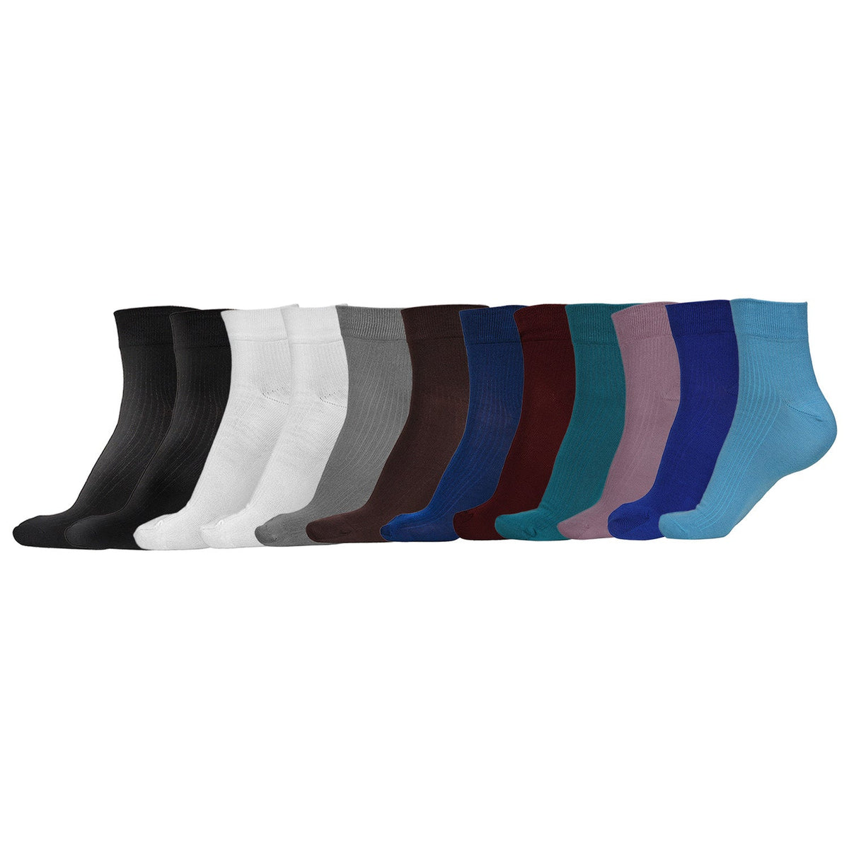 Naturefab Men's Bamboo Ankle Length socks Combo-1 (Pack of 12)-1