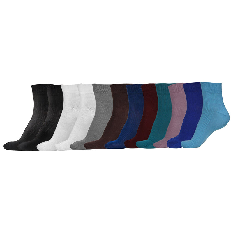 Naturefab Men's Bamboo Ankle Length socks Combo-1 (Pack of 12)-1