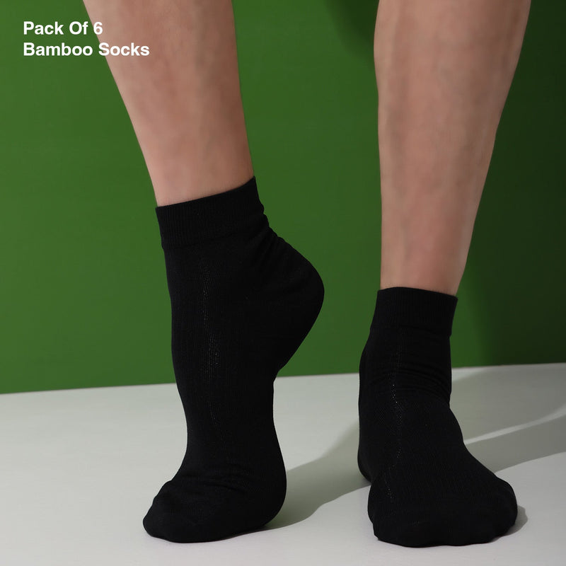 Naturefab Men's Bamboo Ankle Length socks Combo-2 (Pack of 6)-2