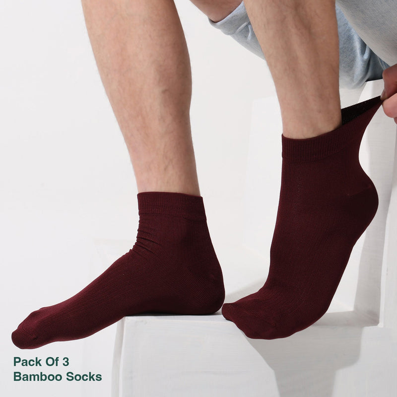 Naturefab Men's Bamboo Ankle Length socks Combo-9 (Pack of 3)-2