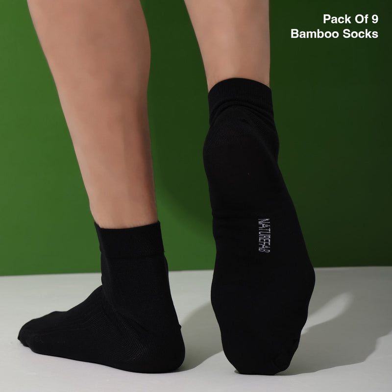 Naturefab Men's Bamboo Ankle Length socks Combo-3 (Pack of 9)-2