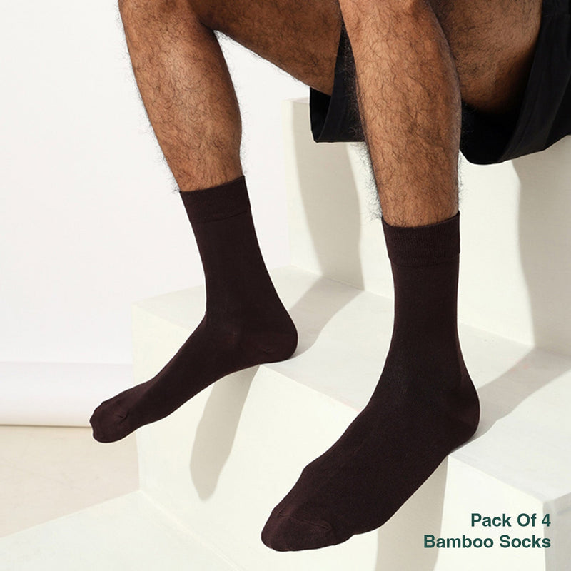 Naturefab Men's Bamboo Full Length socks Combo-5 (Pack of 4)-5
