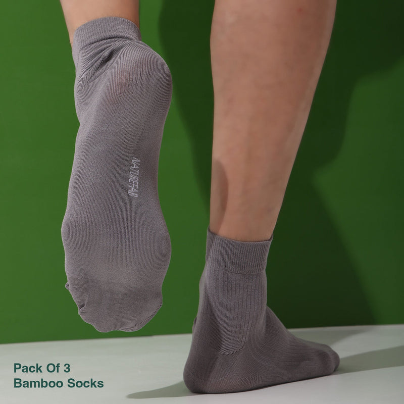 Naturefab Men's Bamboo Ankle Length socks Combo-4 (Pack of 3)-5