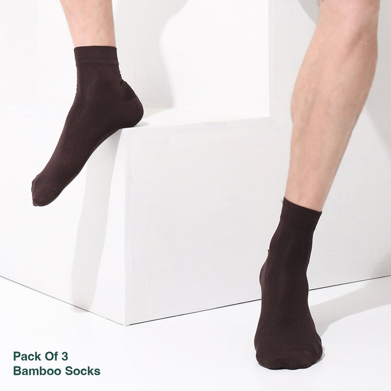 Naturefab Men's Bamboo Ankle Length socks Combo-3 (Pack of 3)-5