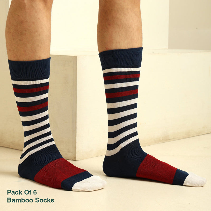 Naturefab Men's Bamboo Full Length socks Combo-4 (Pack of 6)-6