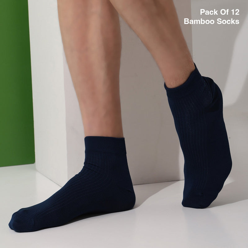 Naturefab Men's Bamboo Ankle Length socks Combo-1 (Pack of 12)-7
