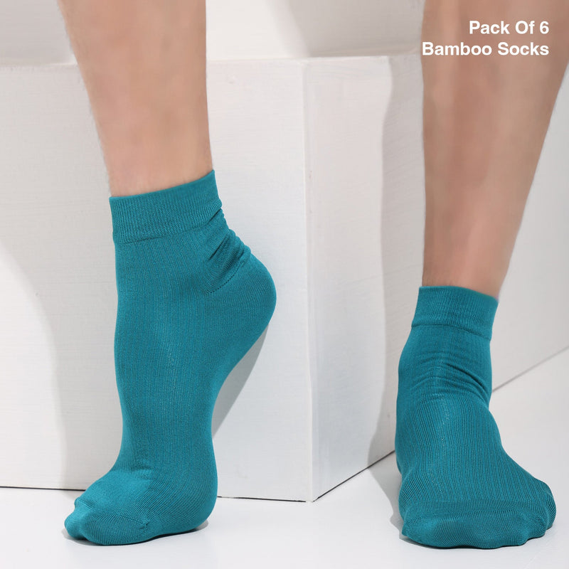 Naturefab Men's Bamboo Ankle Length socks Combo-1 (Pack of 6)-8