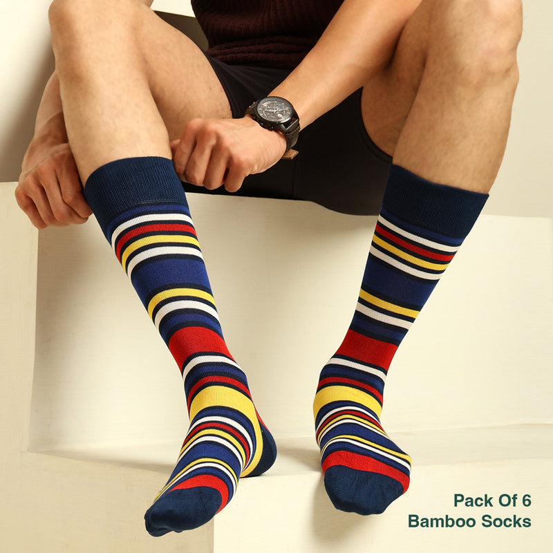 Naturefab Men's Bamboo Full Length socks Combo-4 (Pack of 6)-8