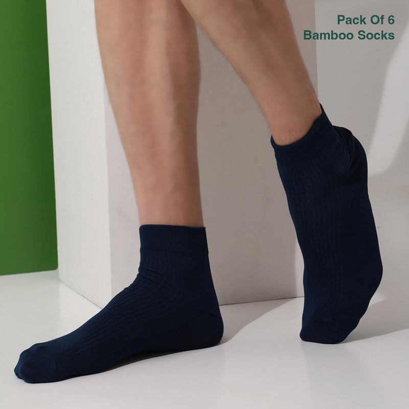 Naturefab Men's Bamboo Ankle Length socks Combo-4 (Pack of 6)-8