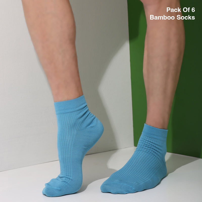 Naturefab Men's Bamboo Ankle Length socks Combo-2 (Pack of 6)-8