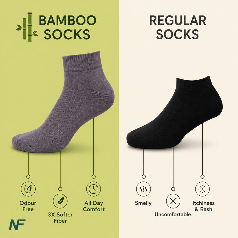 Naturefab Men's Bamboo Ankle Length socks Combo-3 (Pack of 9)-3