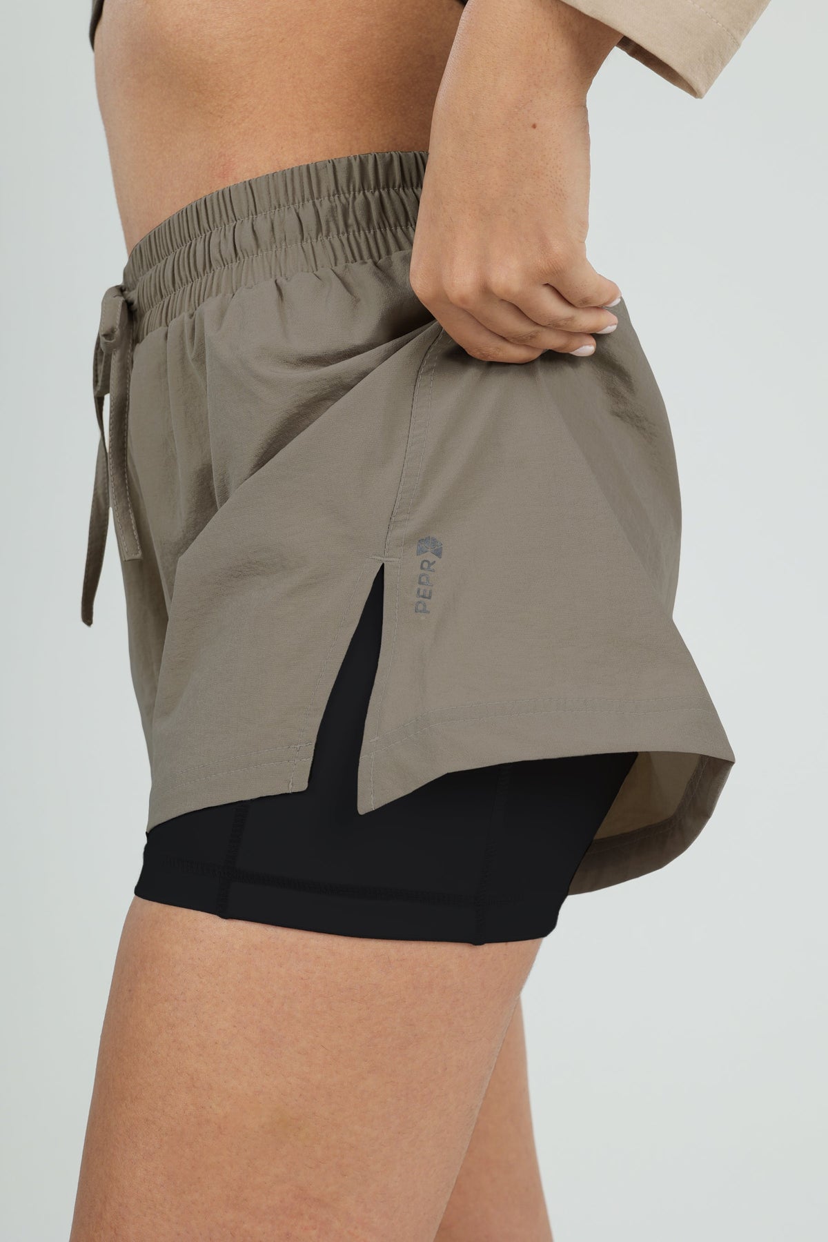 Her Functional Shorts