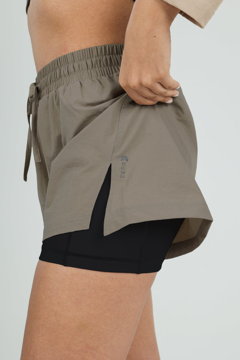 Her Functional Shorts