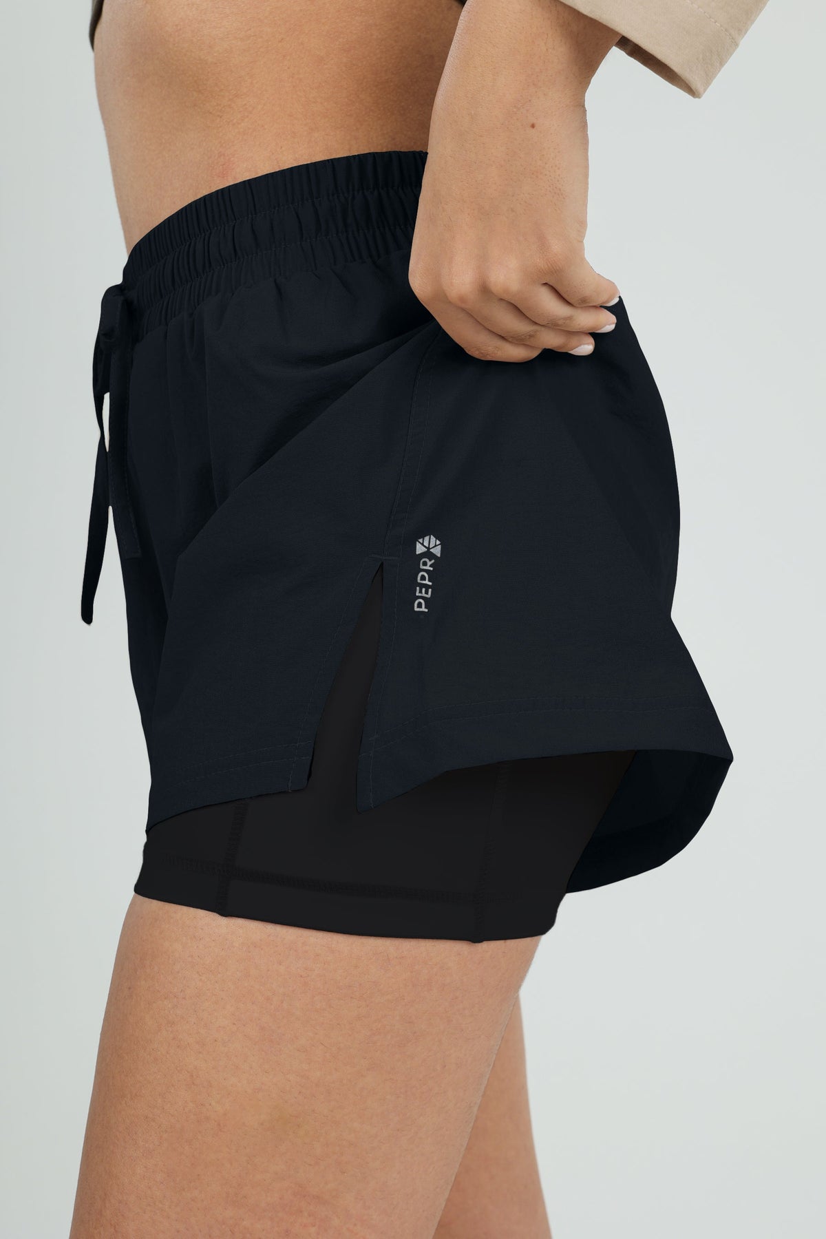 Her Functional Shorts