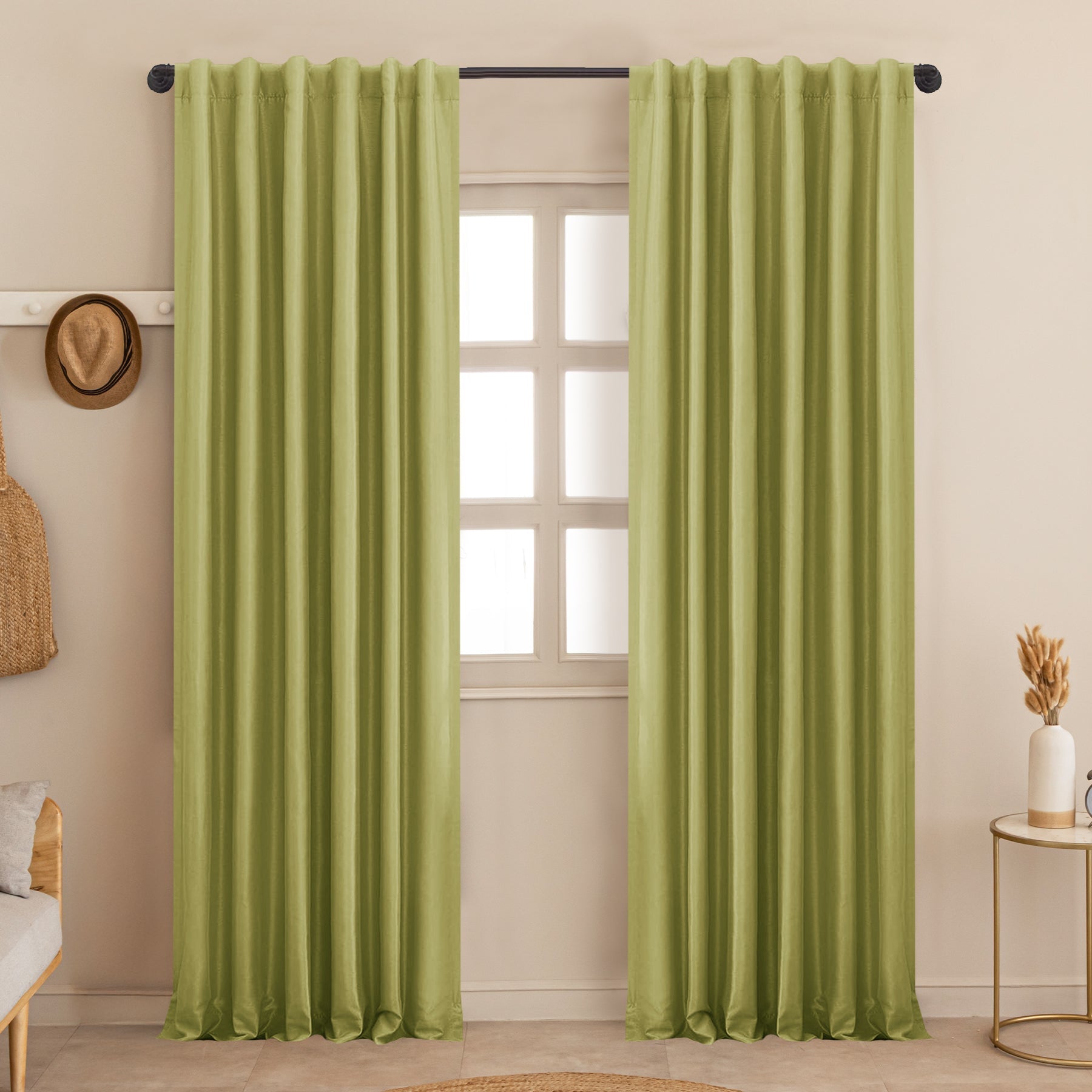 Fort Essential - Back Tab Blackout Curtain (Avacado Green)-1