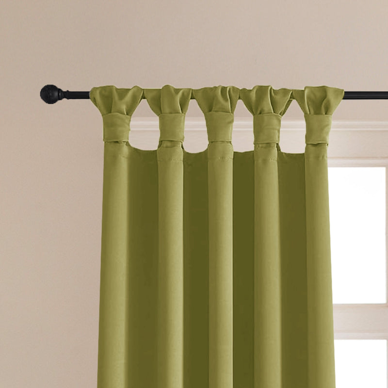Fort Essential - Rod pocket Solid Blackout Curtain (Avocado Green)-2