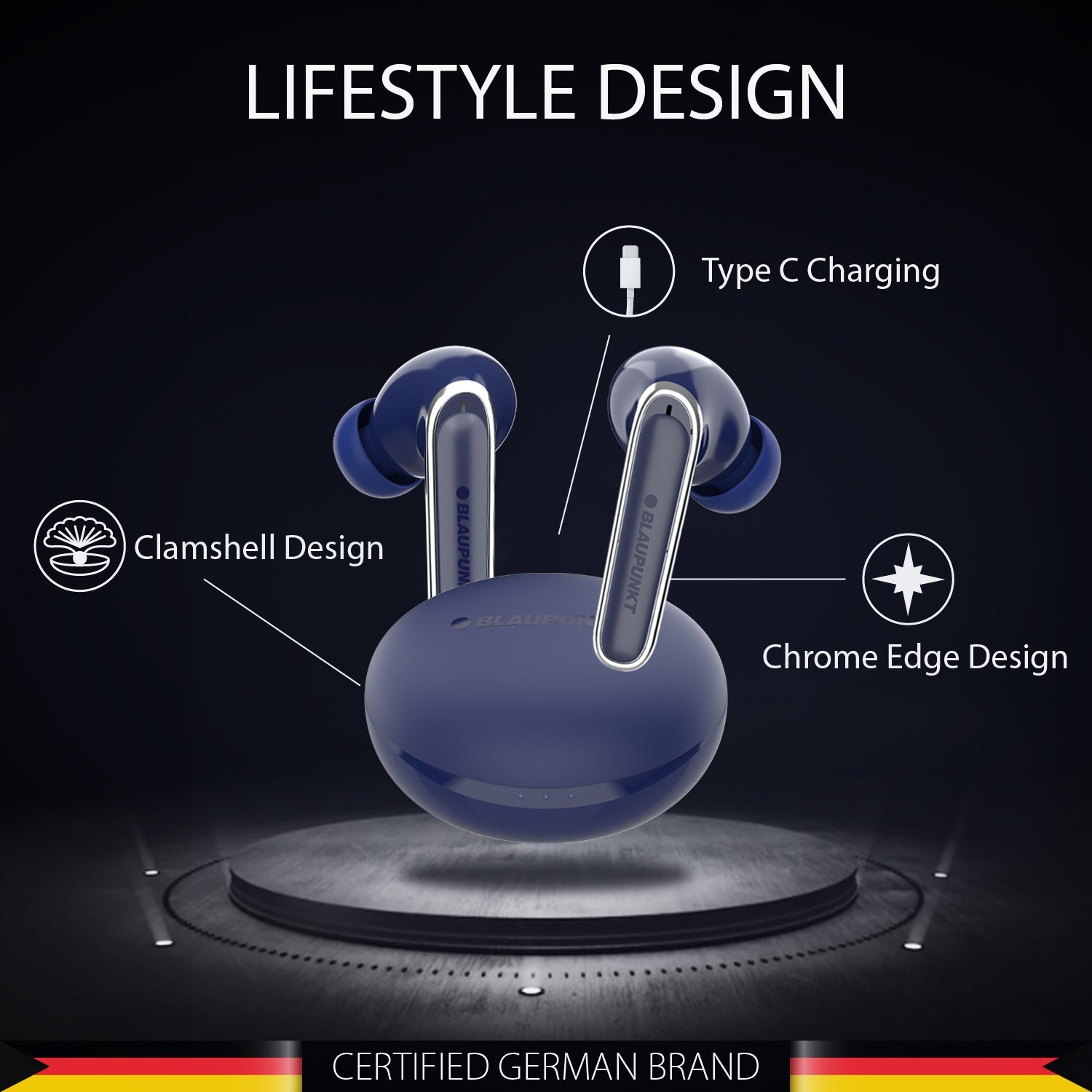 BTW100 Truly Wireless ENC Earbuds Refurbished Blue-8