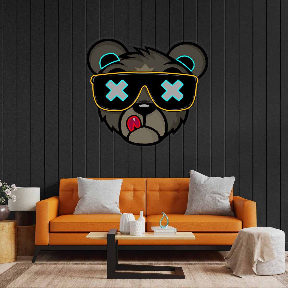 Cool Bear with Sunglasses Pop Art LED Neon Sign