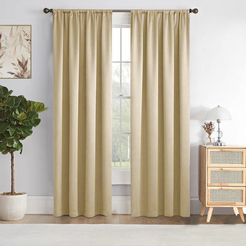 Fort Essential - Rod Pocket Blackout Curtain (Beige)-1