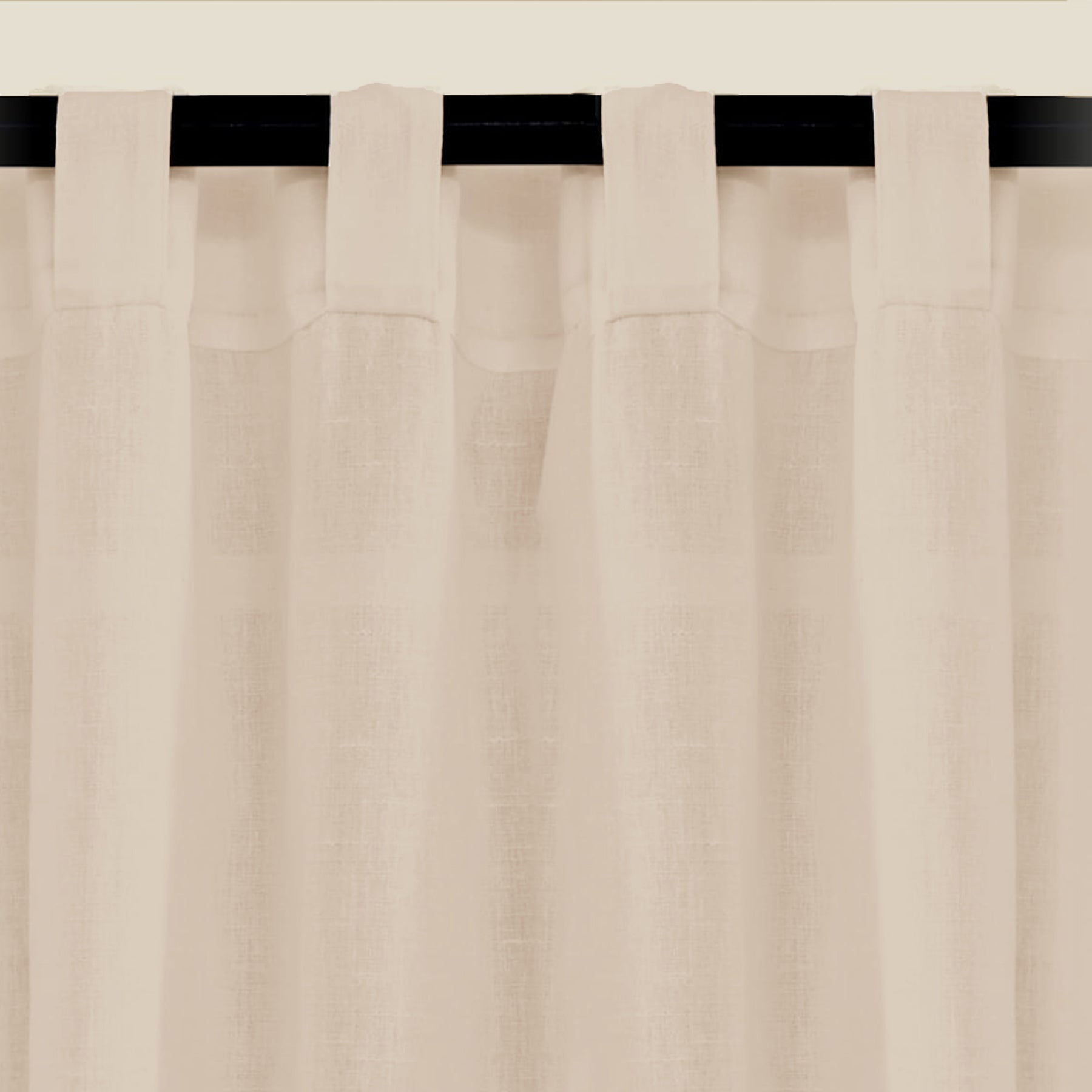 Fort Absolute - Back Tab Solid Sheer Curtain (Beige)-2
