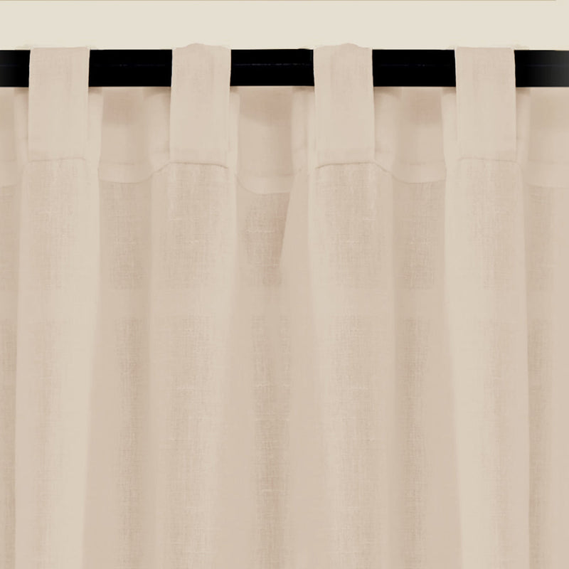 Fort Absolute - Back Tab Solid Sheer Curtain (Beige)-2