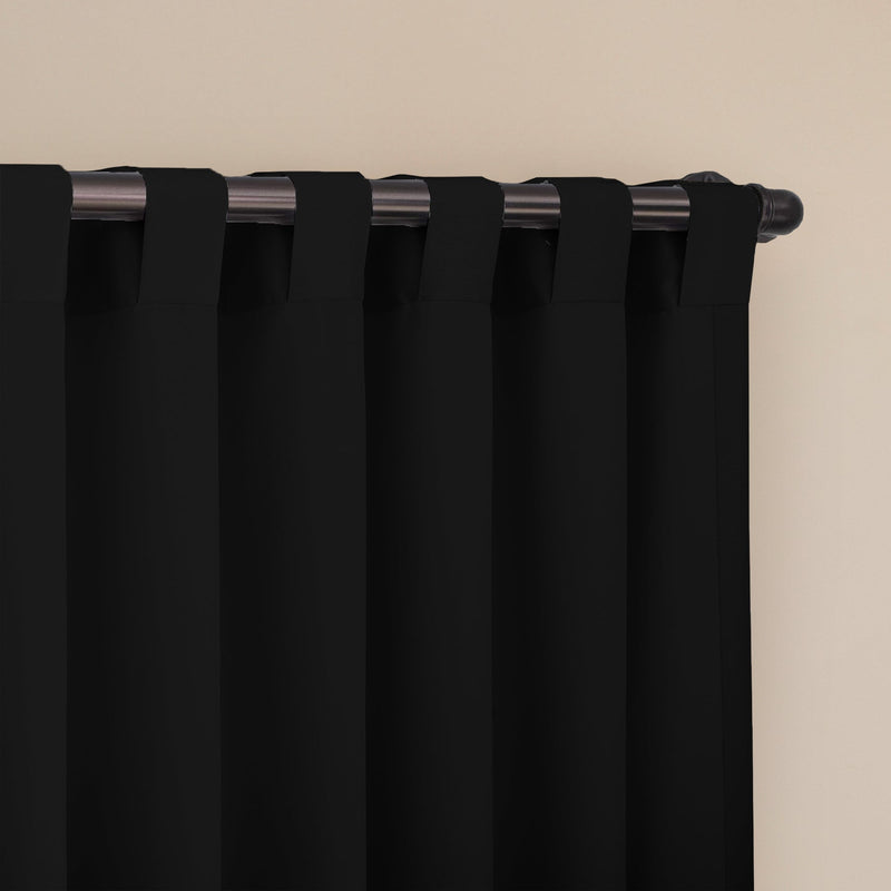 Fort Essential - Back Tab Blackout Curtain (Black)-2