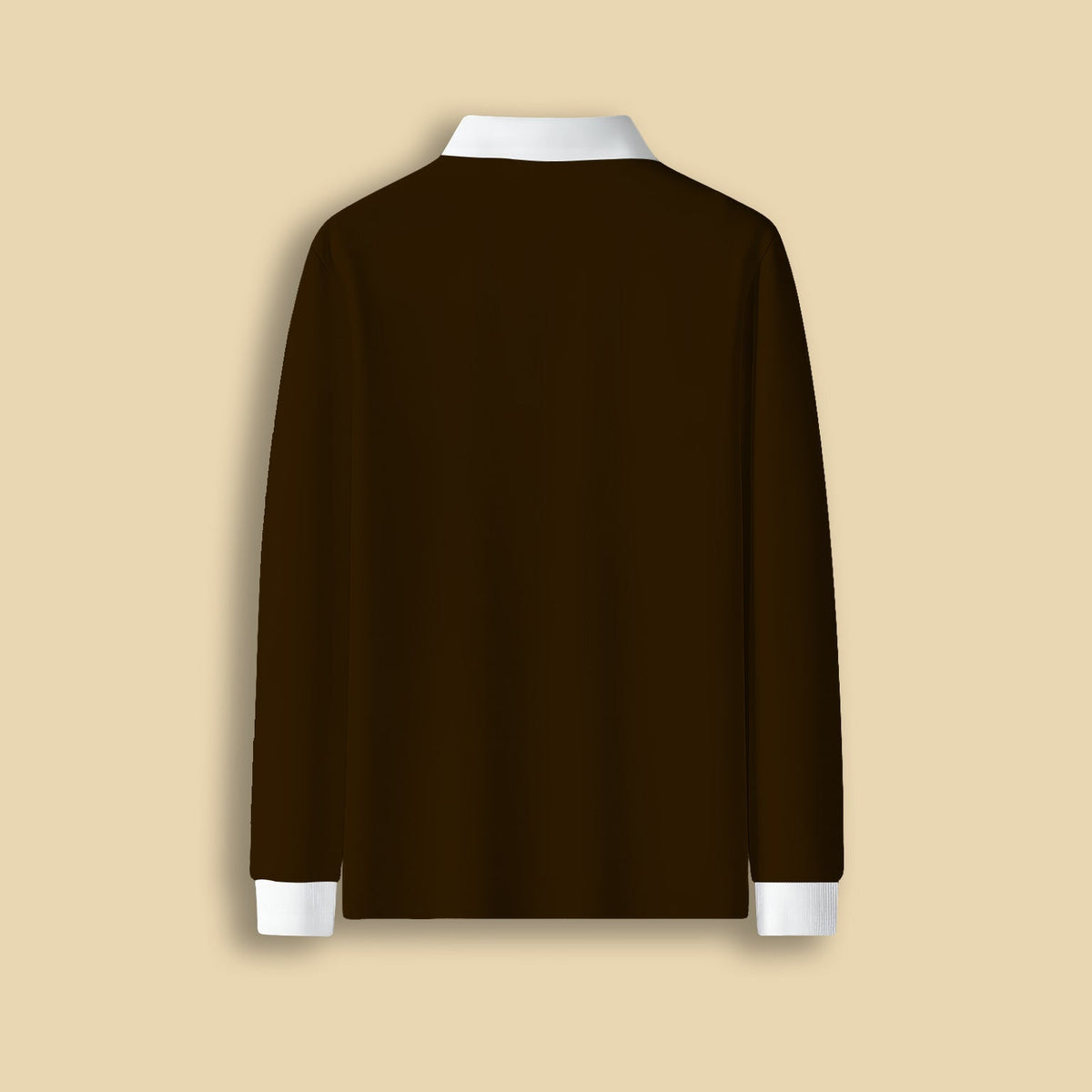 BROWN FULL SLEEVE POLO NECK T-SHIRT