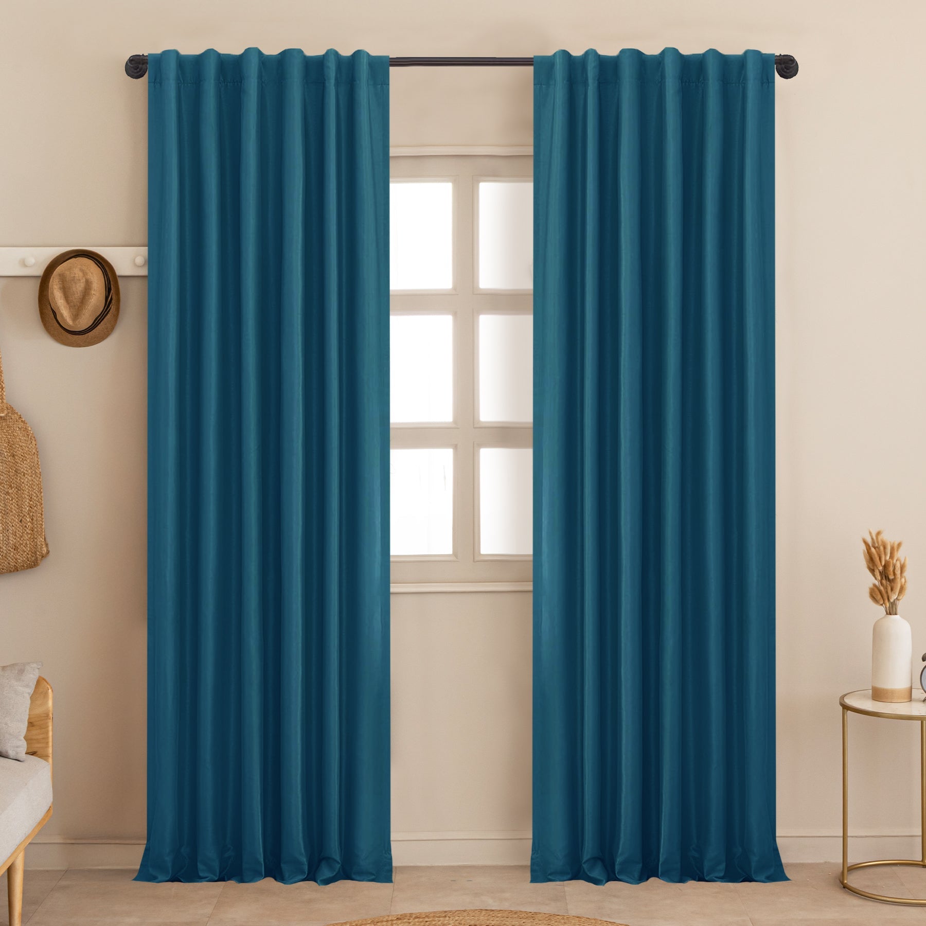 Fort Essential - Back Tab Blackout Curtain (Blue)-1
