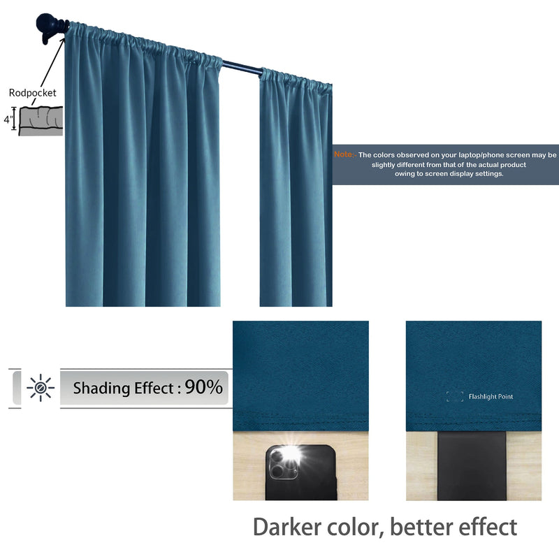 Fort Essential - Rod Pocket Blackout Curtain (Blue)-2
