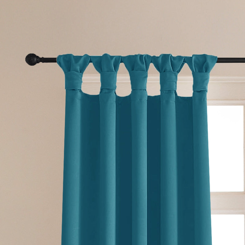 Fort Essential - Twist Tap Top Solid Blackout Curtain (Blue)-2