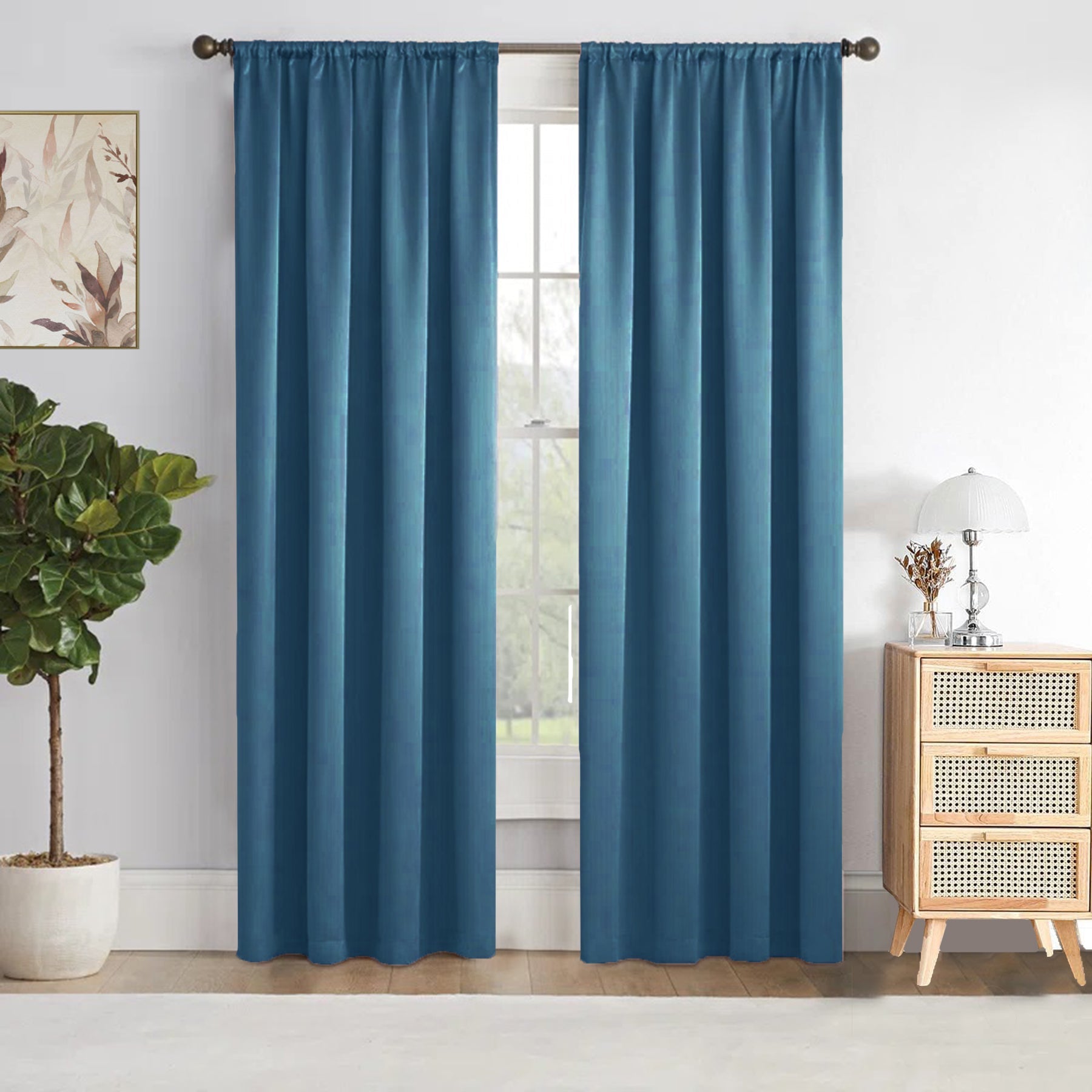 Fort Essential - Rod Pocket Blackout Curtain (Blue)-1