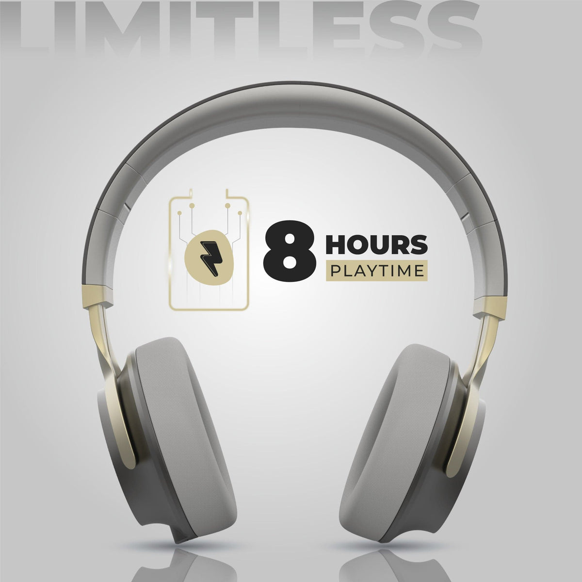 Wireless  Headphones with 8 Hours Battery Backup.