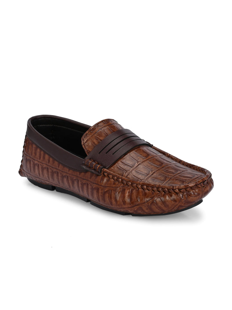 Amber Croc Luxe Moccasin For Men-1