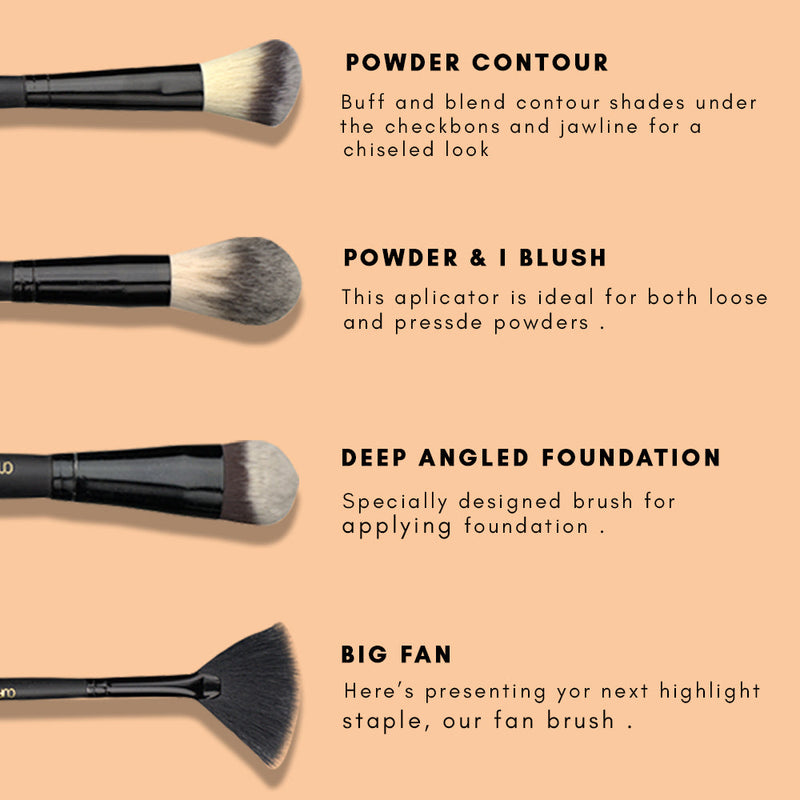 Cuffs N Lashes Makeup Brushes Set of 14