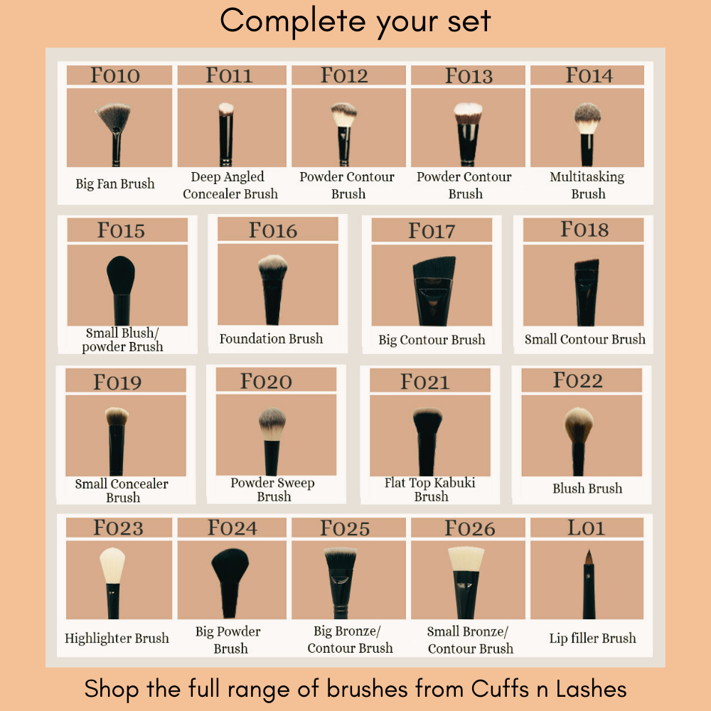 Cuffs N Lashes Makeup Brushes Set of 14