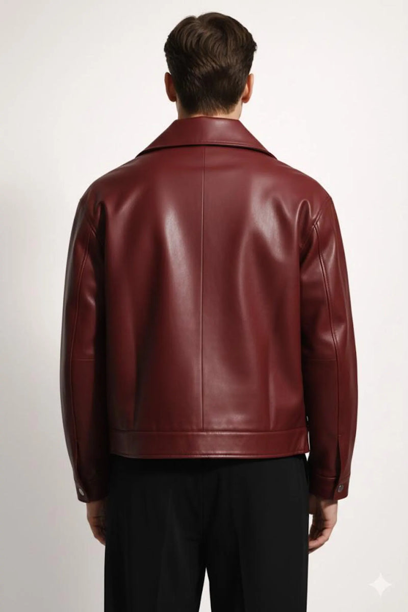 Premium Faux Maroon Leather Jacket For Men - Affordable Slim Fit Outerwear | Northly