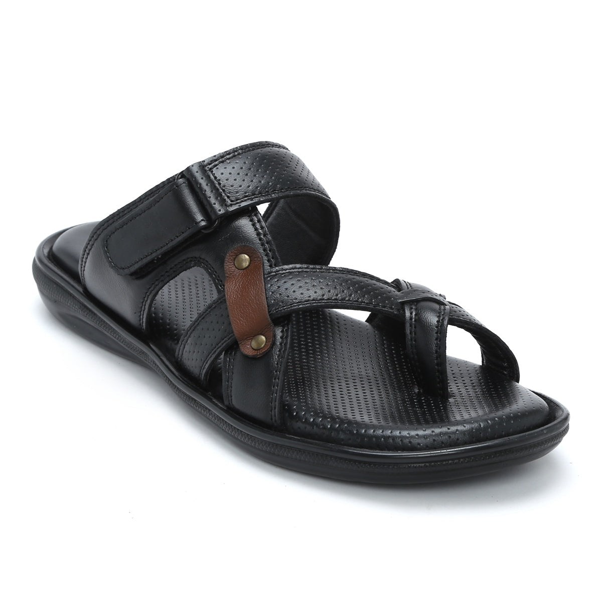 Men’s Genuine Leather Textured Slippers - C30
