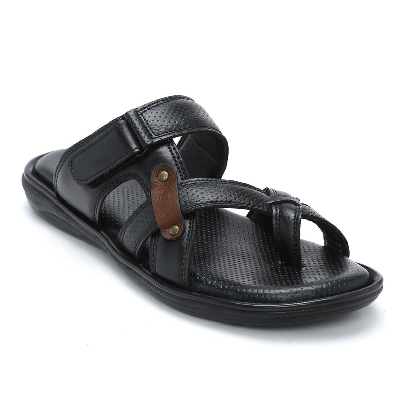 Men’s Genuine Leather Textured Slippers - C30