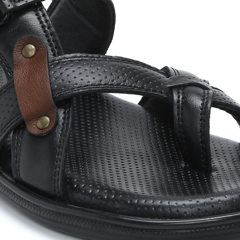 Men’s Genuine Leather Textured Slippers - C30
