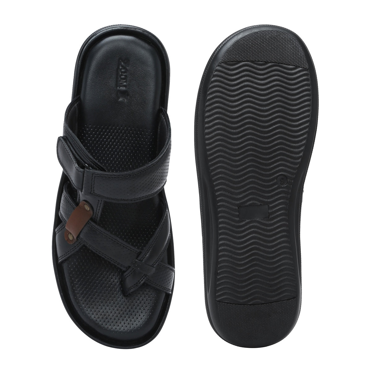 Men’s Genuine Leather Textured Slippers - C30