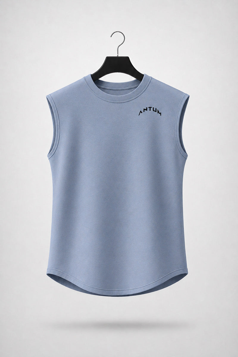 Ash grey  Drop Shoulder Sleeveless