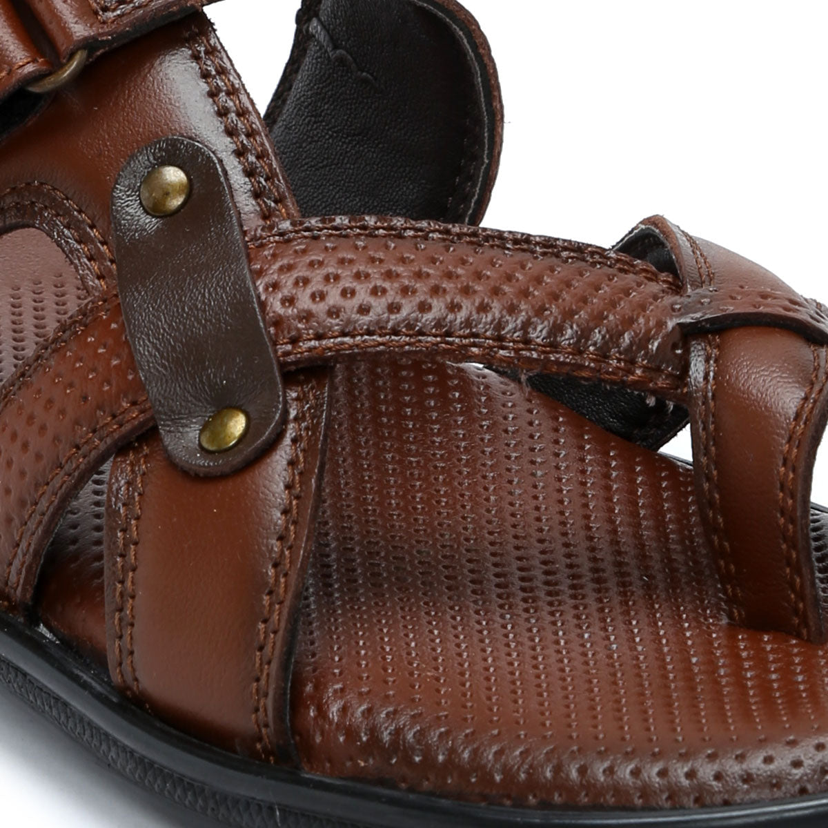 Men’s Genuine Leather Textured Slippers - C30
