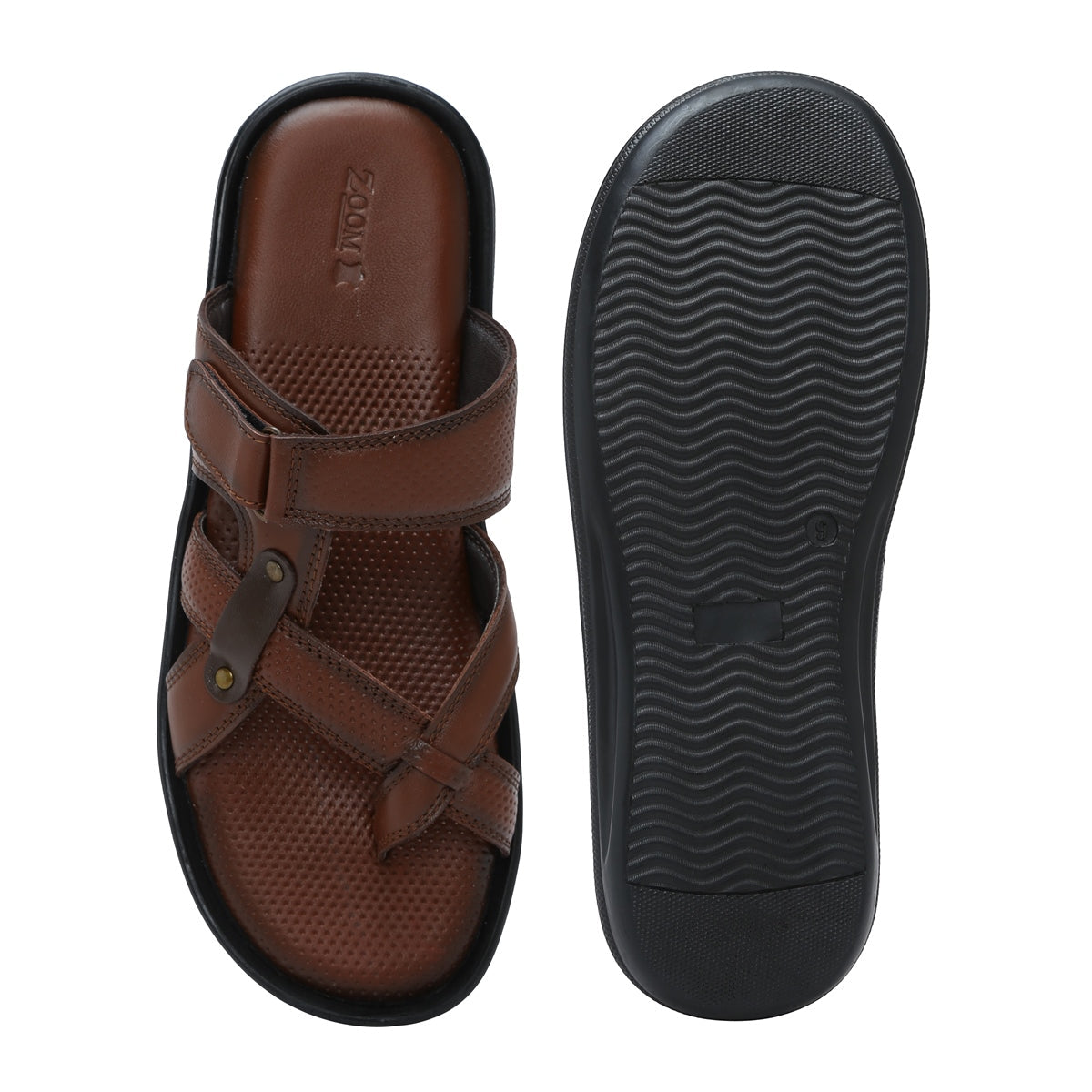 Men’s Genuine Leather Textured Slippers - C30
