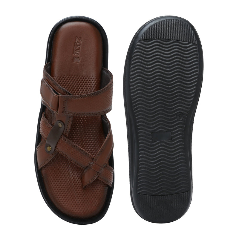 Men’s Genuine Leather Textured Slippers - C30