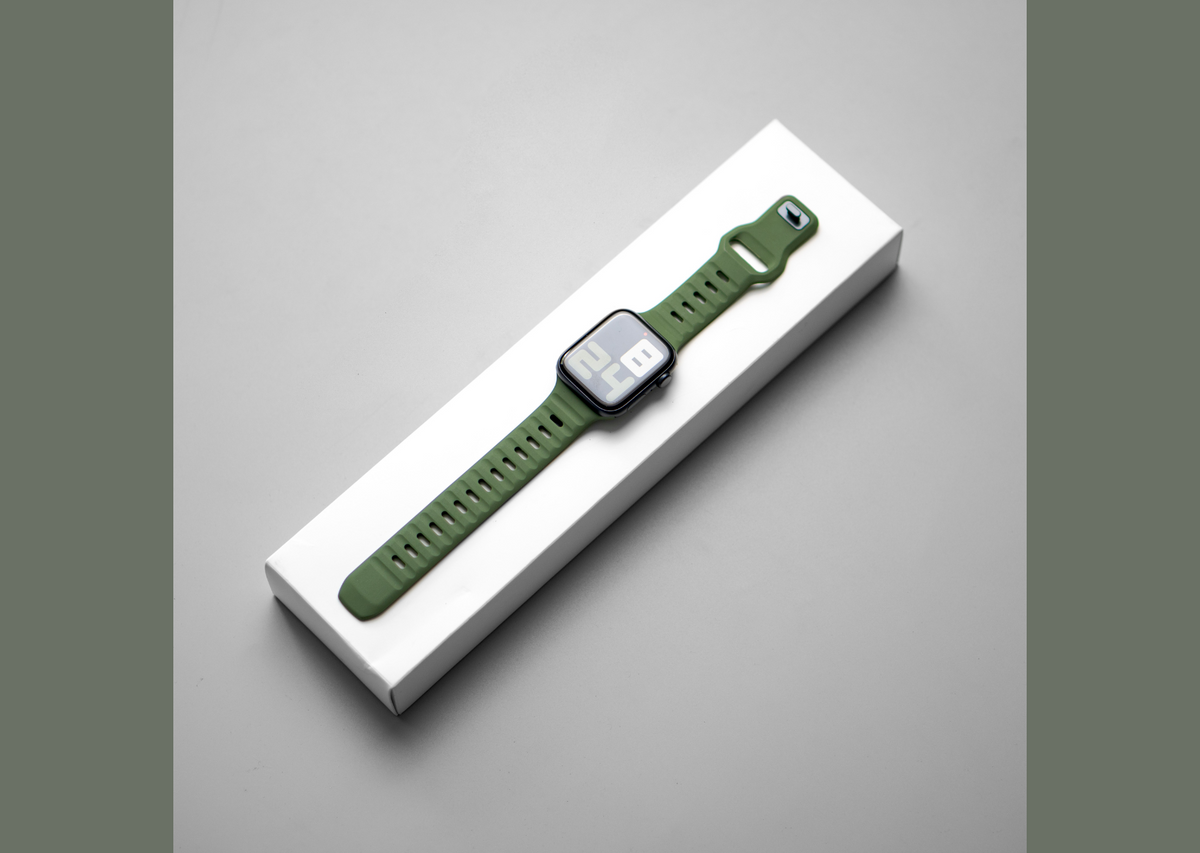 Unisex Cargo Green Rugged Look Apple Watch Strap. Compatible with Series 1-10